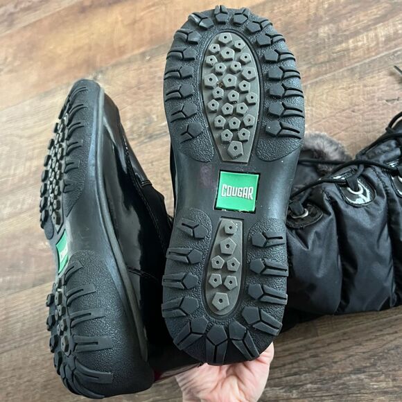 Cougar waterproof tall winter boots Women’s Sz 7 Ringo Star Black Patent - Picture 6 of 15